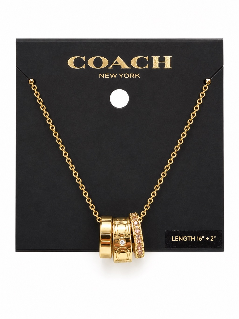 New Coach Signature Rondell Charm Necklace